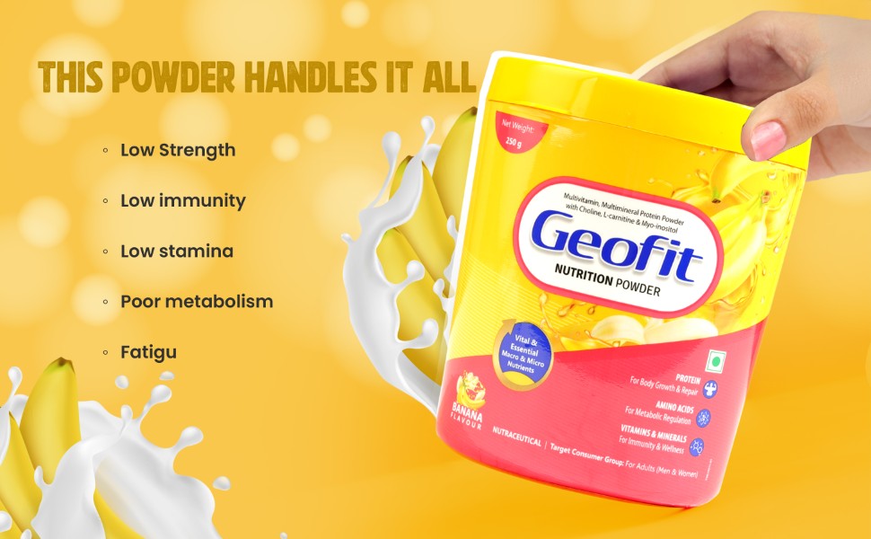 Geofit Banana Protein Powder handles low strength immunity