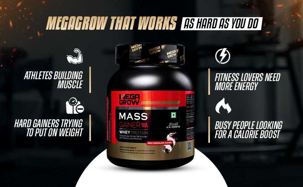 Megagrow Milk Chocolate Mass Gainer benefits