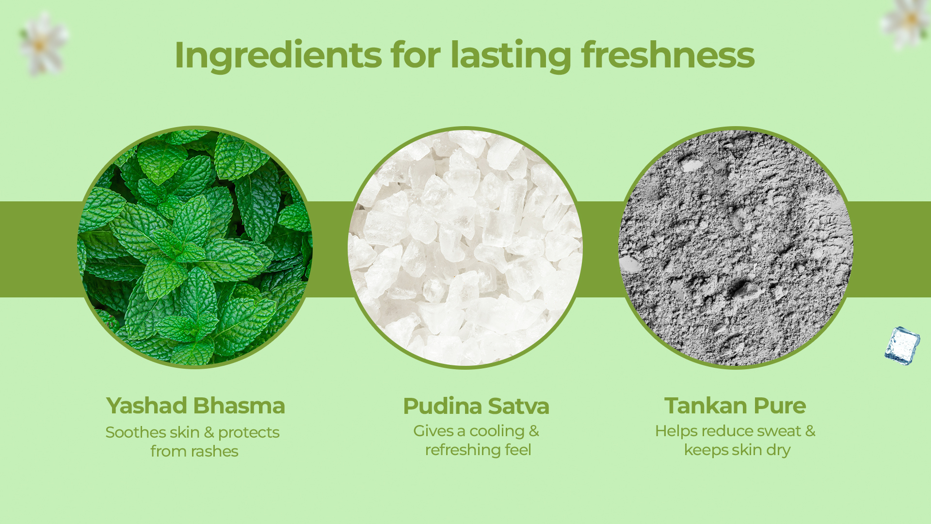 Dermi fresh prickly heat jasmine powder with key ingredients