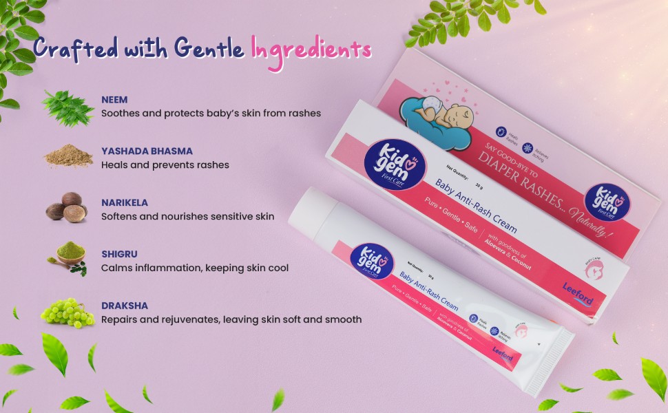 diaper rash cream crafted with neem yashada bhasma narikela shigru