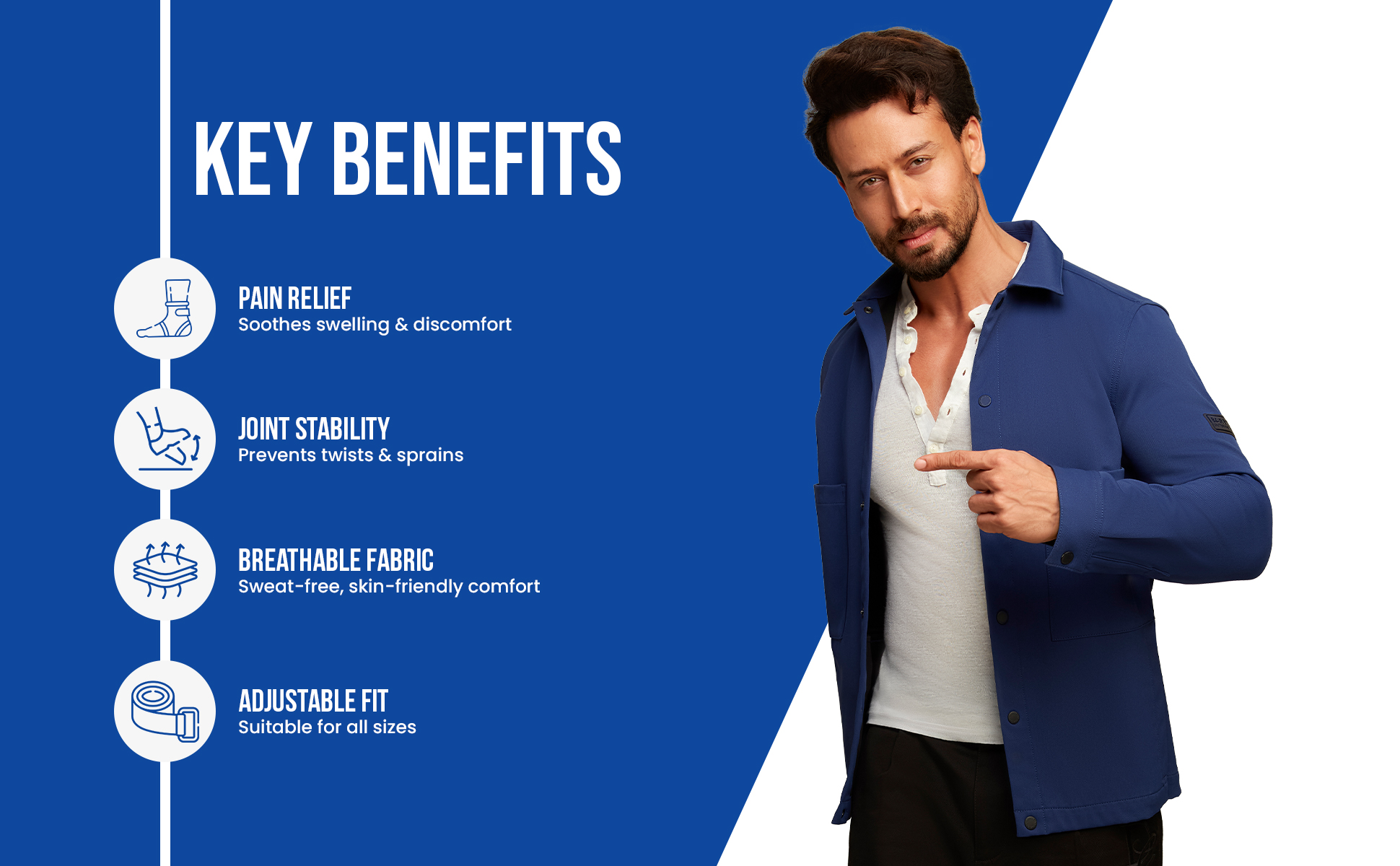 key benefits of ankle binder like pain relief breathable fabric n adjustable fit