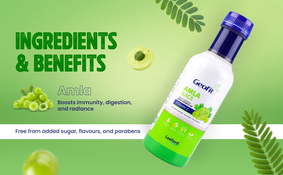 Geofit Amla Juice free from added sugar and artificial flavours