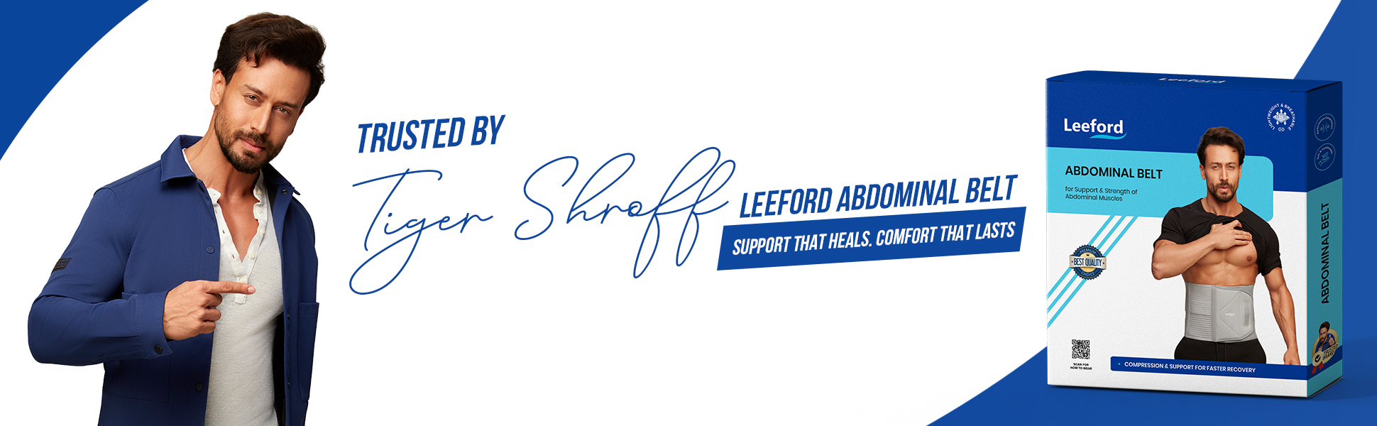 Leeford abdominal belt is trusted by tiger shroff