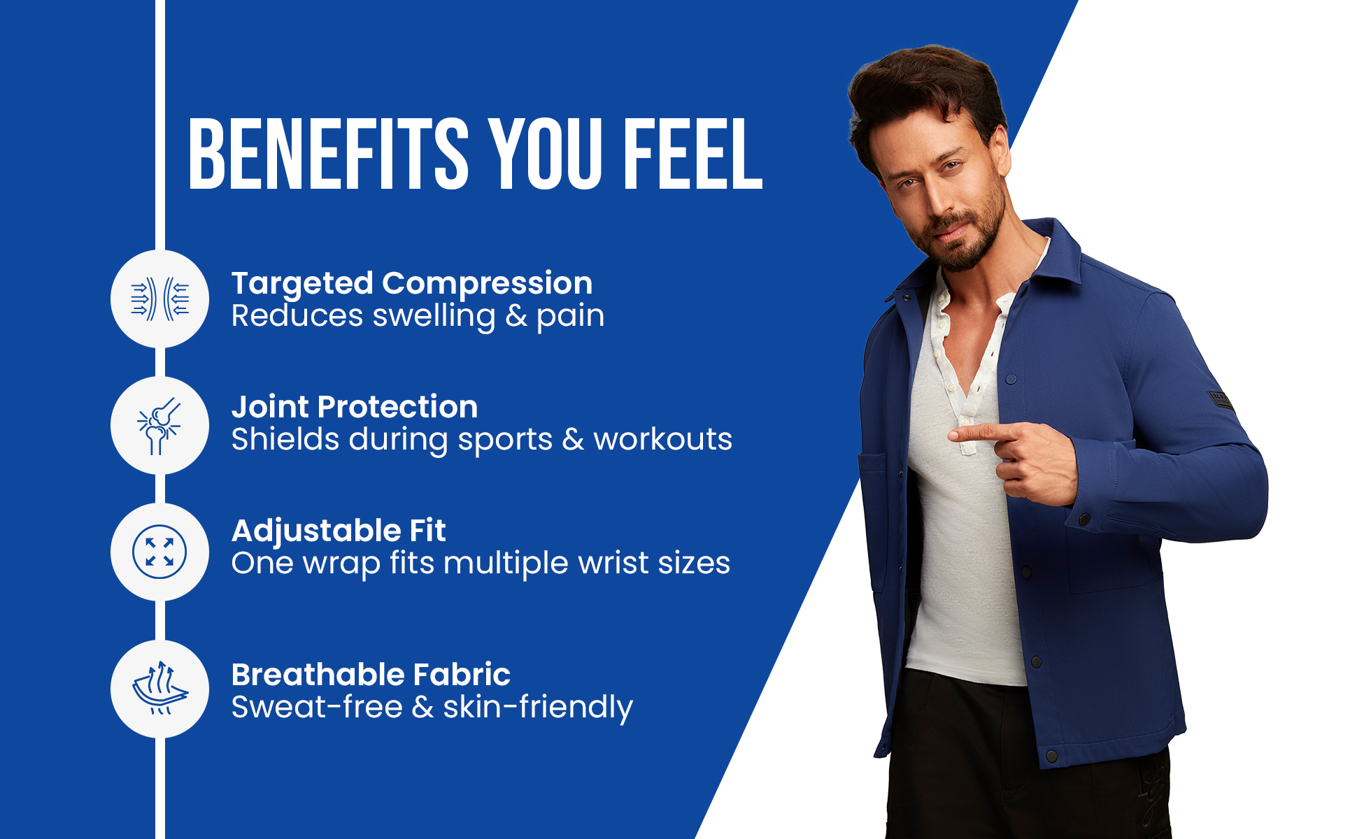 leeford wrist wrap with targeted compression joint protection adjustable fit