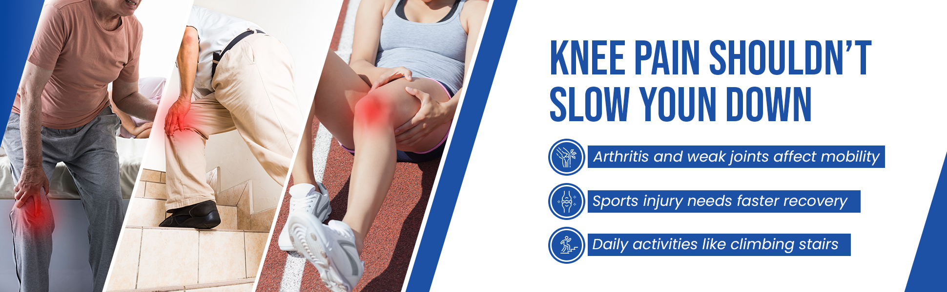 knee pain occurs from arthritis old age joint weakness sports injuries