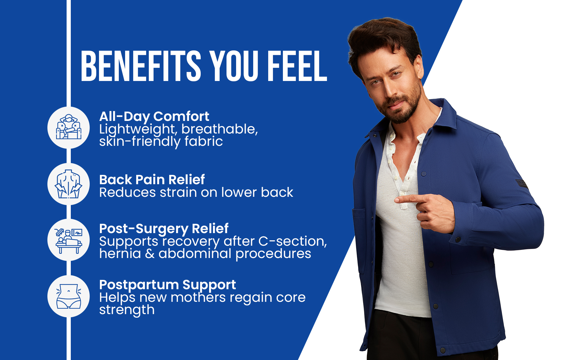 Leeford abdominal belt provides all day comfort with lightweight breathable n skin friendly fabric