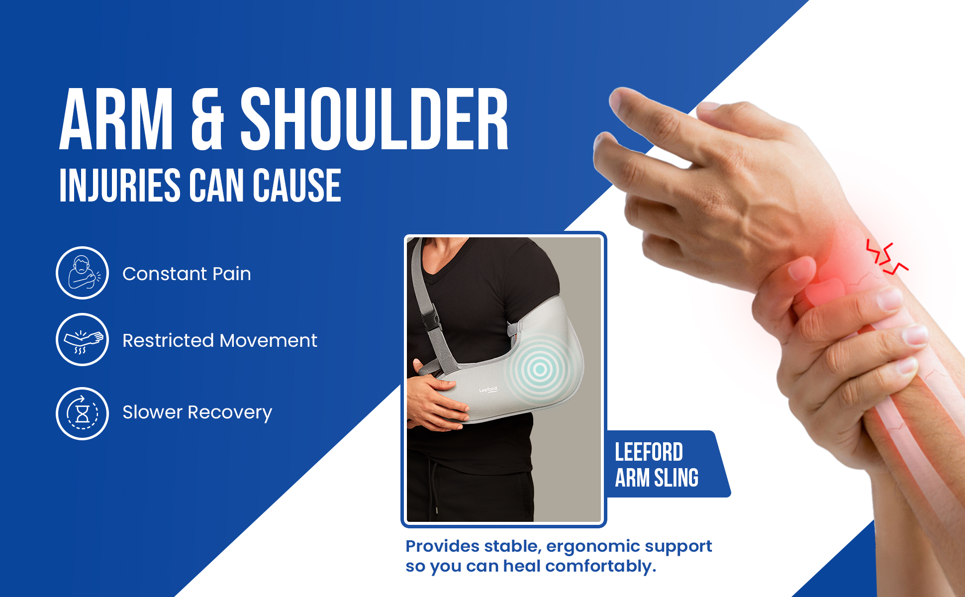 arm n shoulder injuries can cause constant strain restrict movement n slower recovery