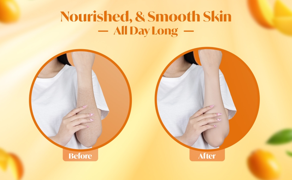 Eloway Mango Body Yogurt before and after use