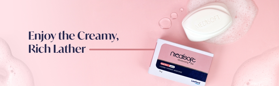 Medisoft moisturizing bar soap with creamy rich lather