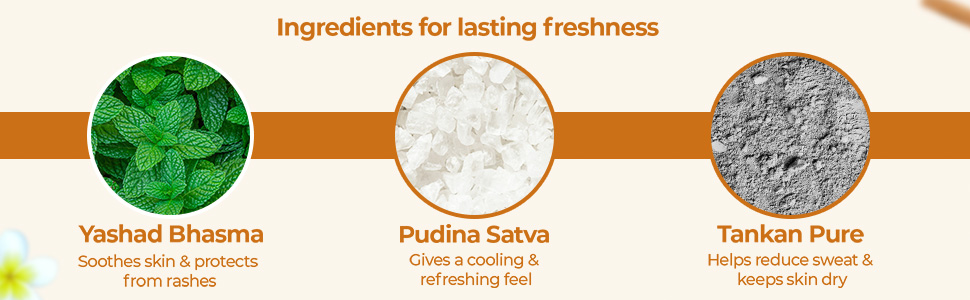 Dermi Fresh prickly heat powder sandal with herbal ingredients