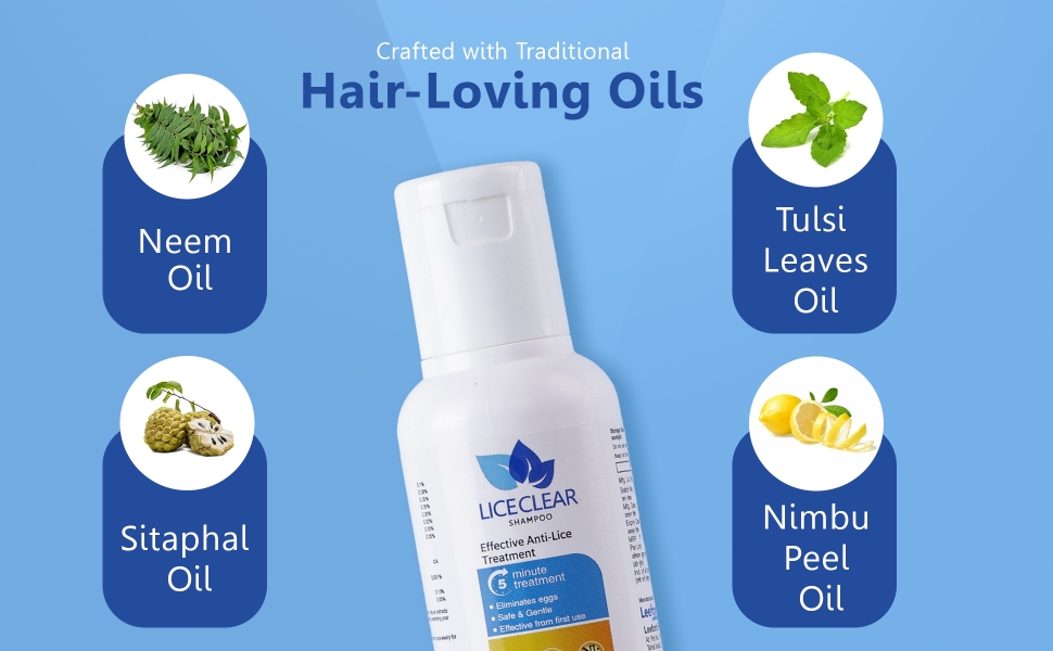 Lice clear shampoo with neem nimbu sitapahal and tulsi oil