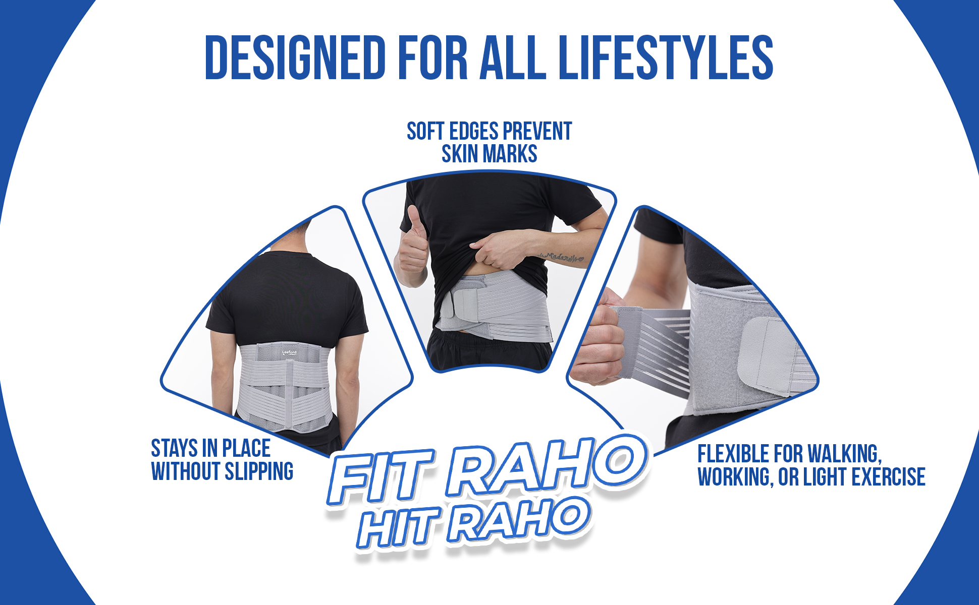 back pain belt is designed for all lifestyles like stays in place without slipping soft edges