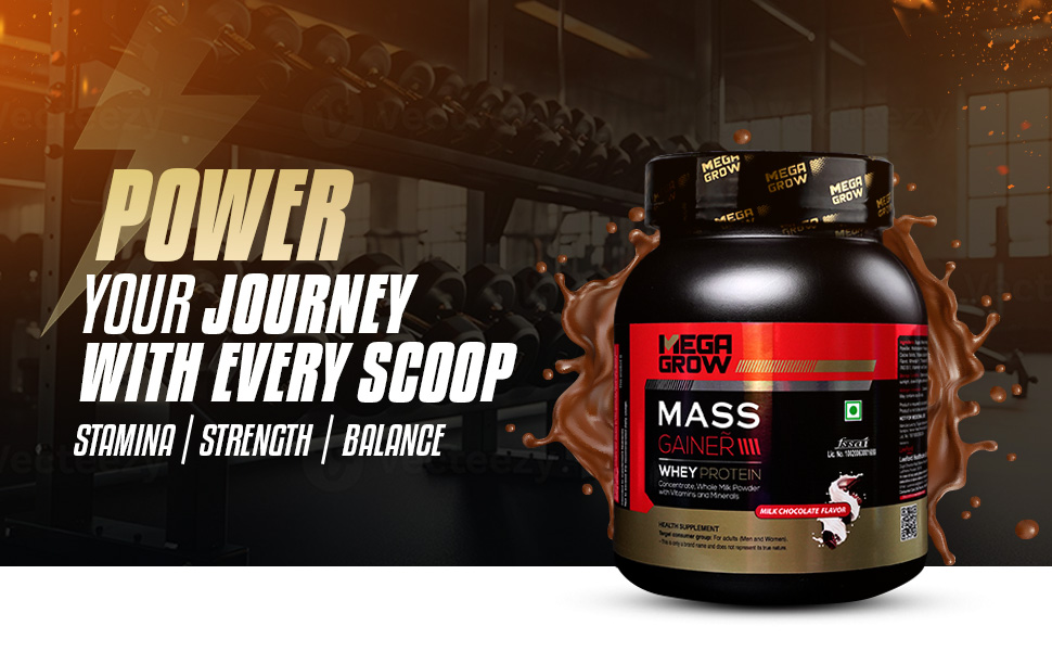 Megagrow Milk Chocolate Mass Gainer with strength stamina