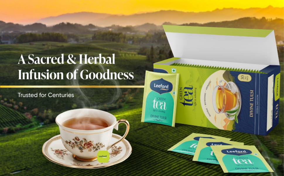 Leeford Divine Tulsi Green Tea a sacred and herbal infusion of goodness