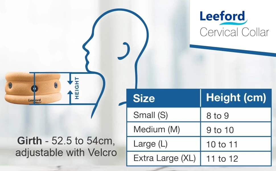 Leeford cervical collar size chart
