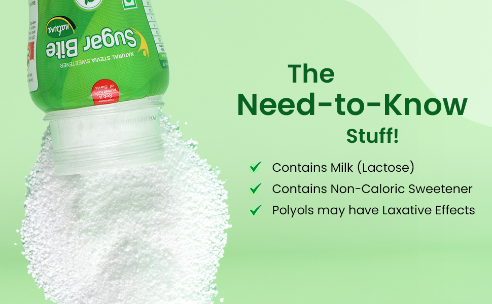 Sugar bite natura stevia powder main ingredients