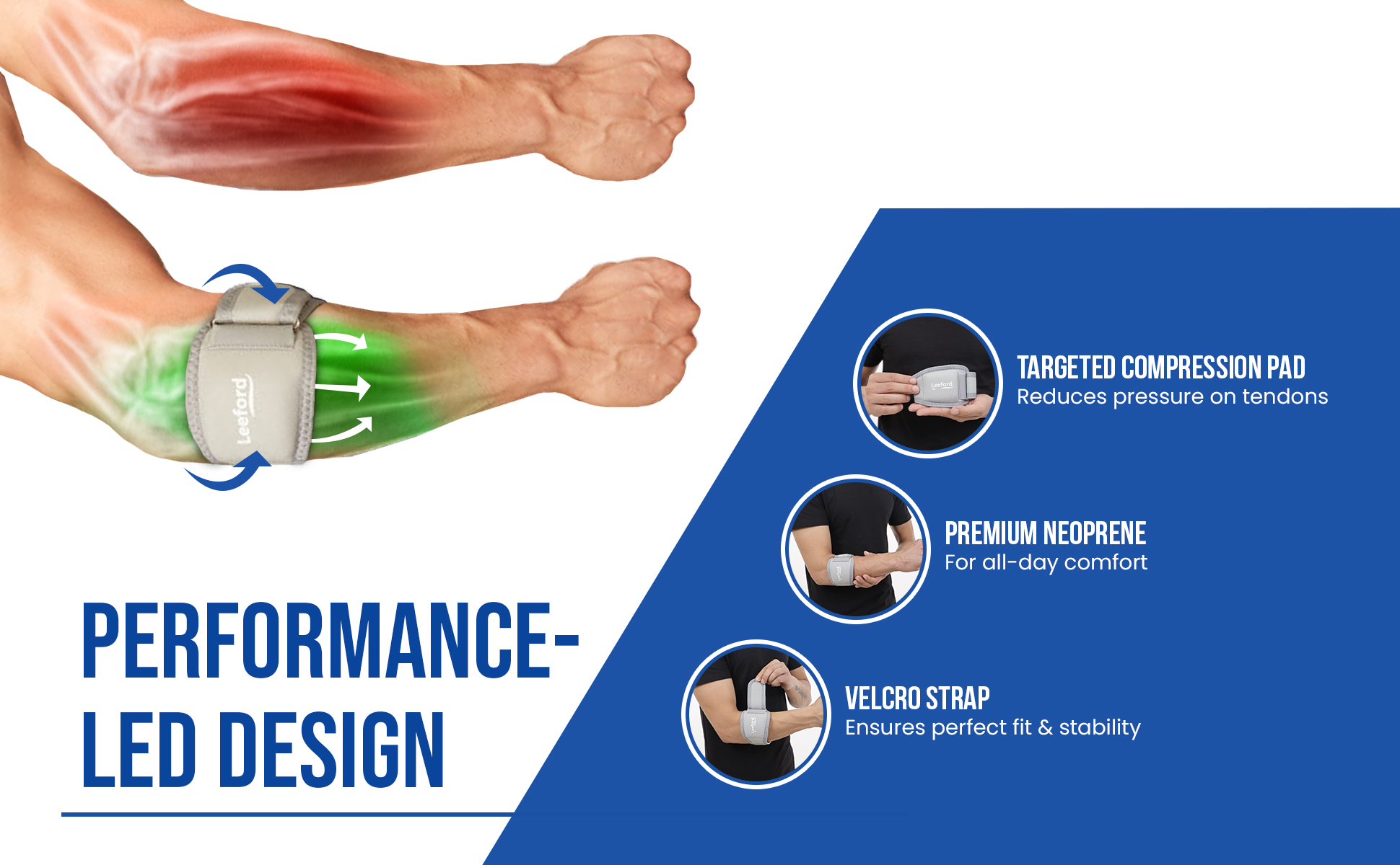 tennis elbow brace with performance led design targeted compression pad n premium neoprene