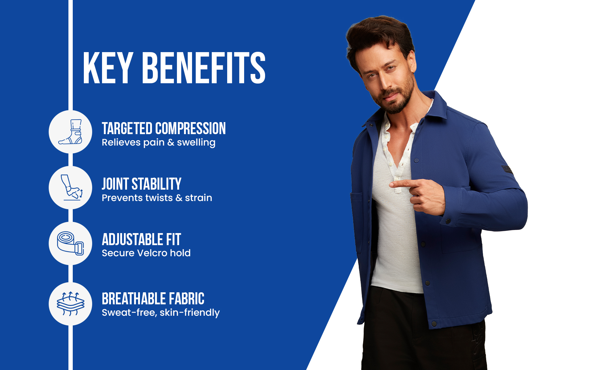 ankle wrap provides traget compression joint stability n breathable fabric