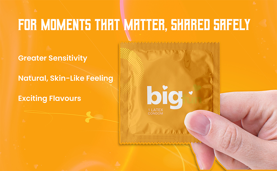 bigfun mixed fruits flavoured condom with greater sensitivity