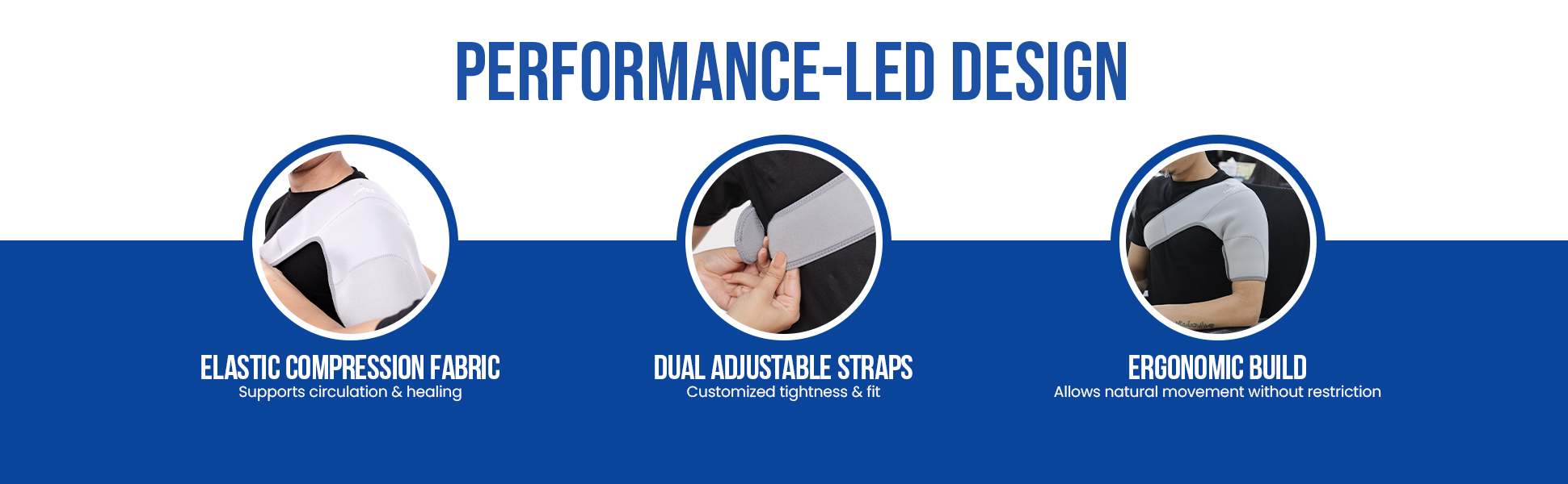 shoulder support belt with elastic compression dual adjustable straps n ergonomic build