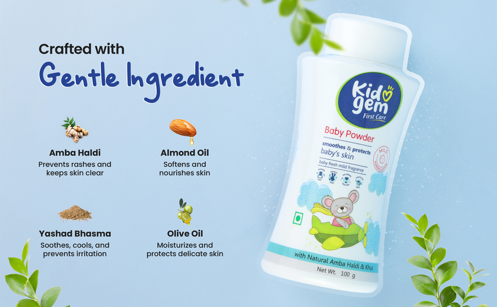 Kidogem Baby Powder with almond oil olive oil
