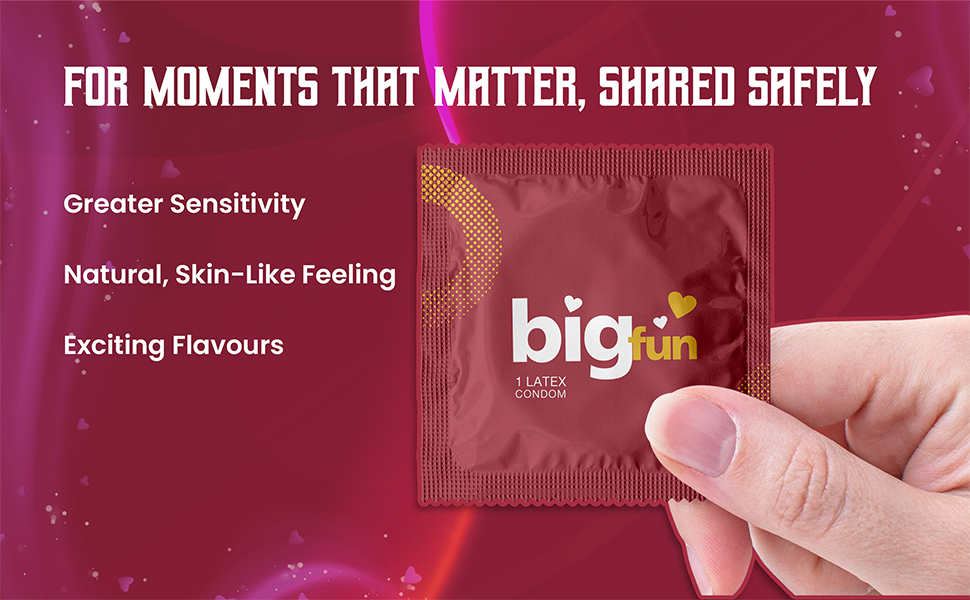 Bigfun Strawberry Flavoured Condom greater sensitivity