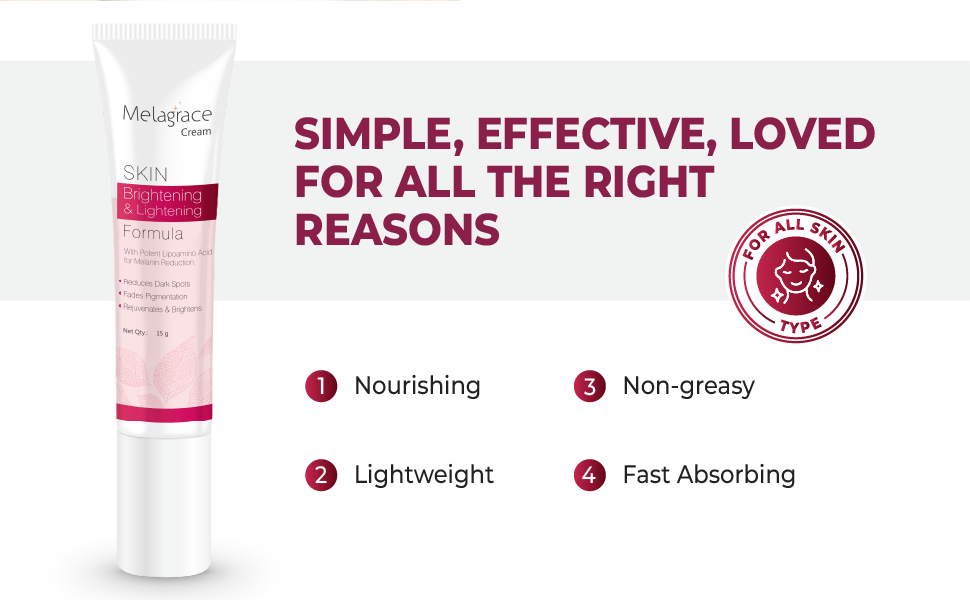 Melagrace Brightening Cream main benefits
