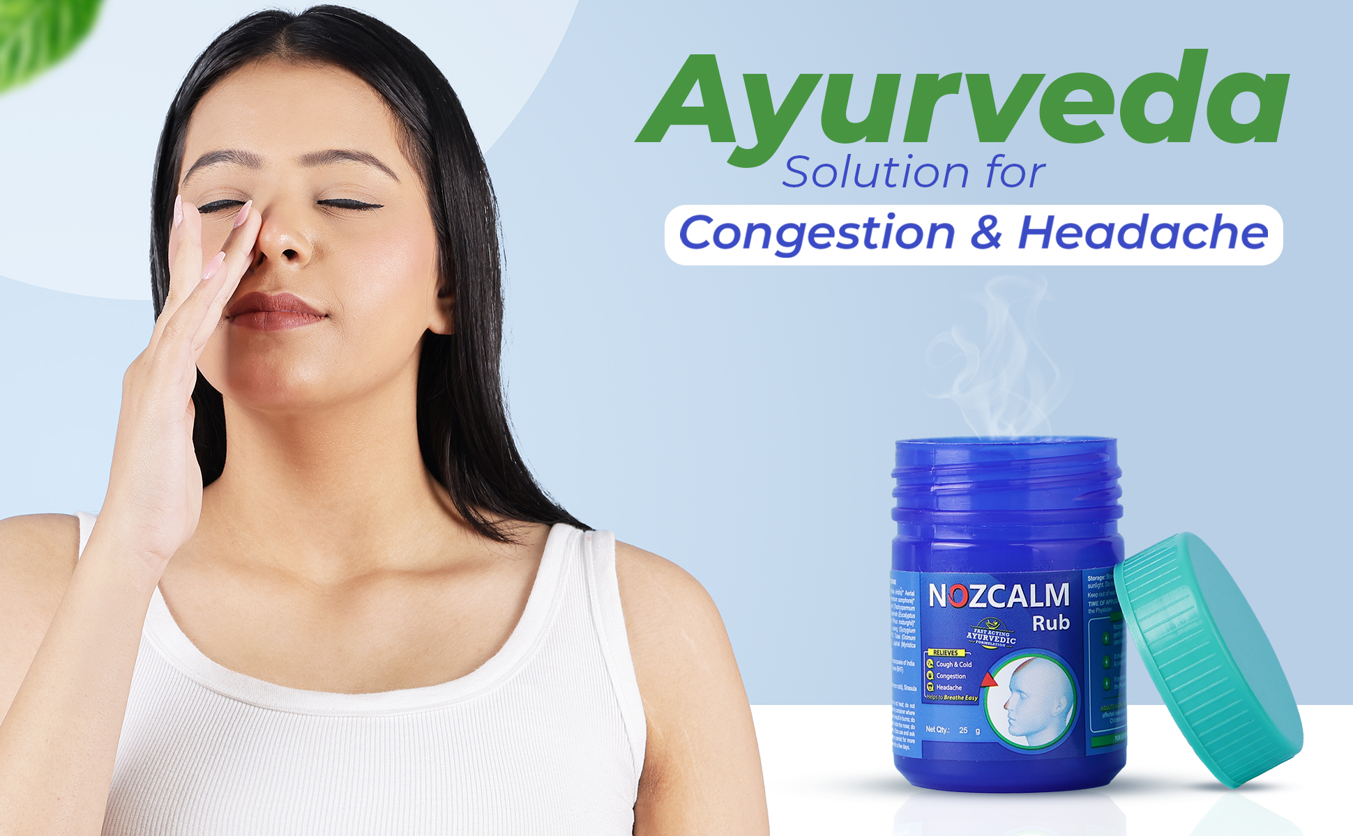 Nozcalm rub is an ayurvedic solution for congestions and headaches