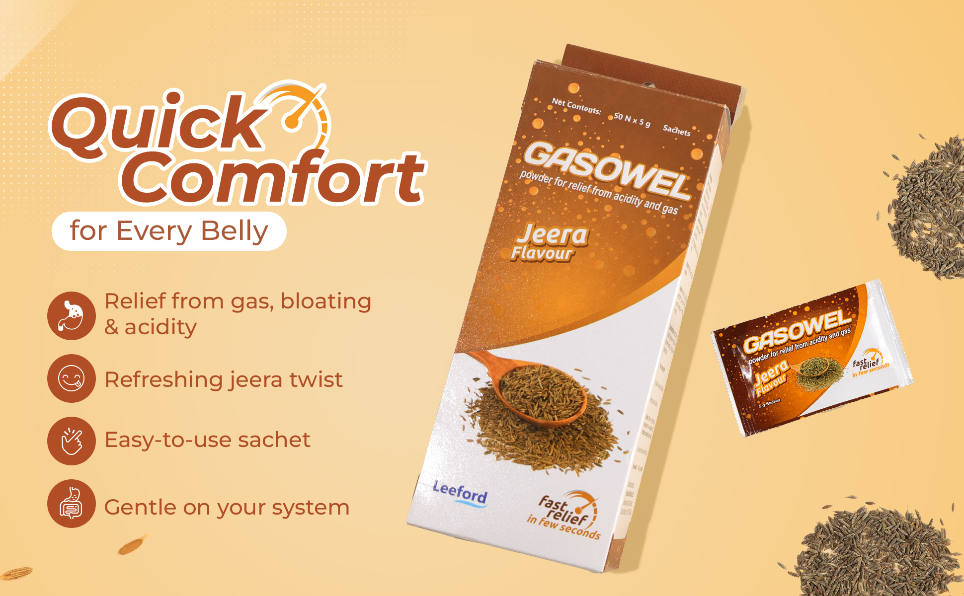 Gasowel jeera flavor powder all benefits