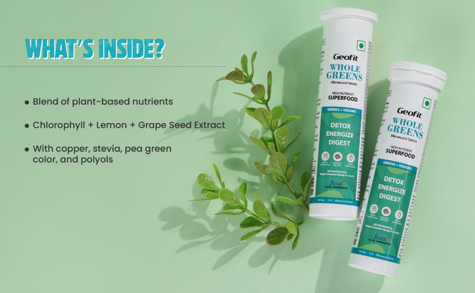 geofit whole greens tablets with plant based nutrients
