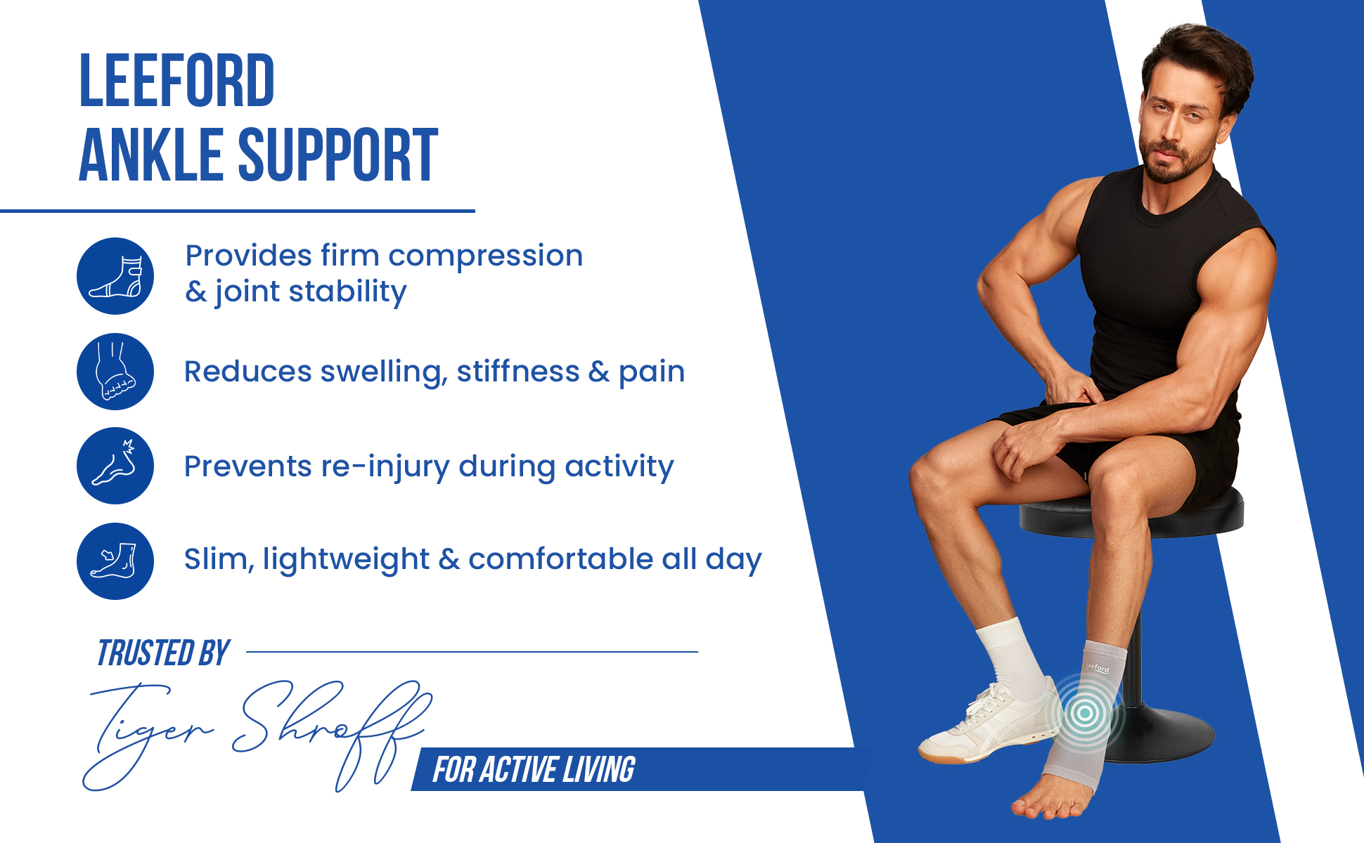 ankle support reduces pain strain n swelling