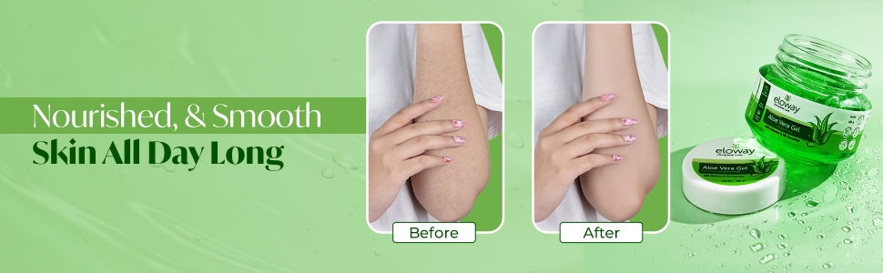 Eloway Aloe Vera Moisturizing Gel before and after use