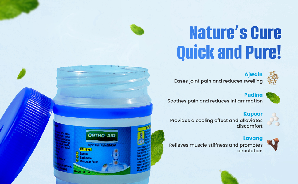 Ortho Aid Pain Relief Balm with ajwain pudina kapoor lavang