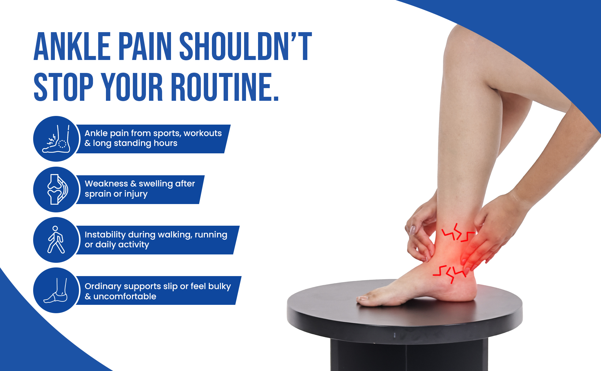 multiplen ankle problems from different situations