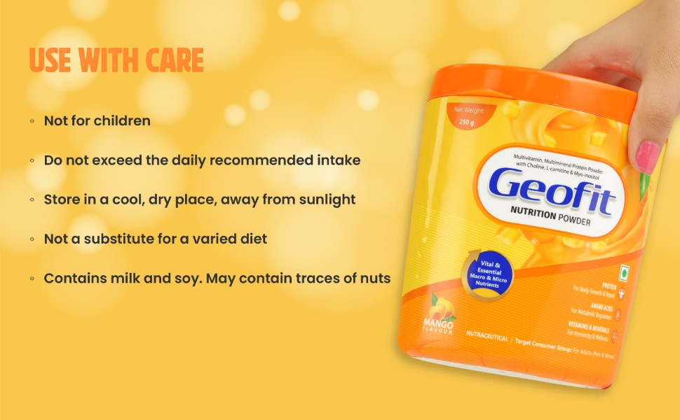 Geofit Mango Nutrition Powder use with care