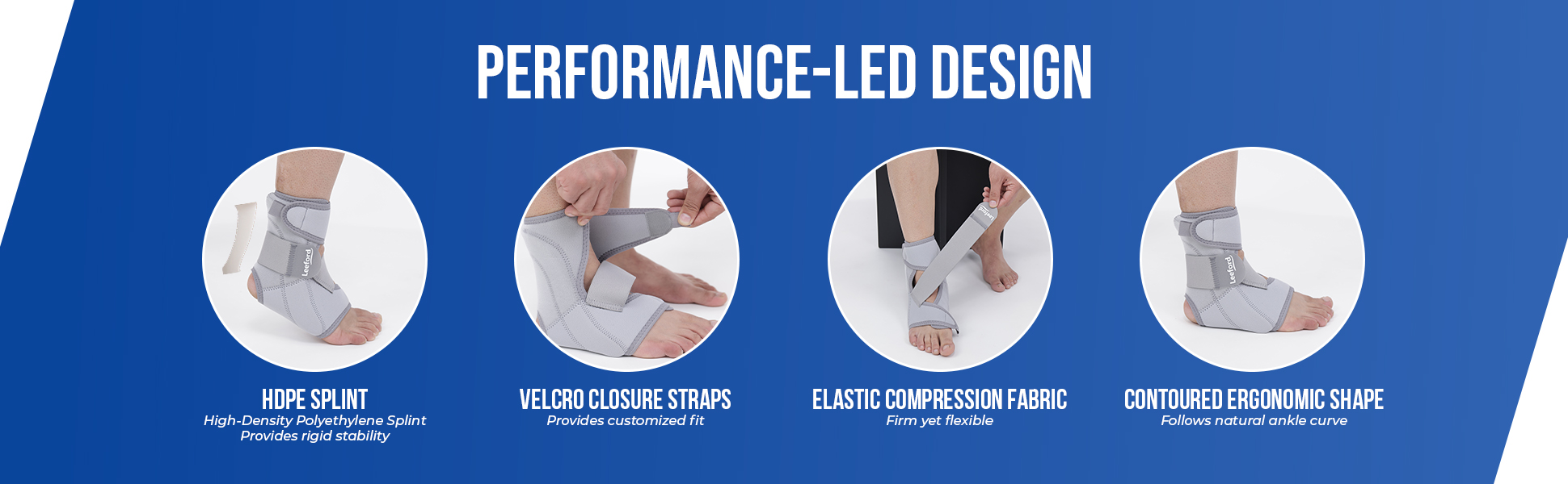 ankle brace with elastic compression fabric n contour ergonomic design benefits