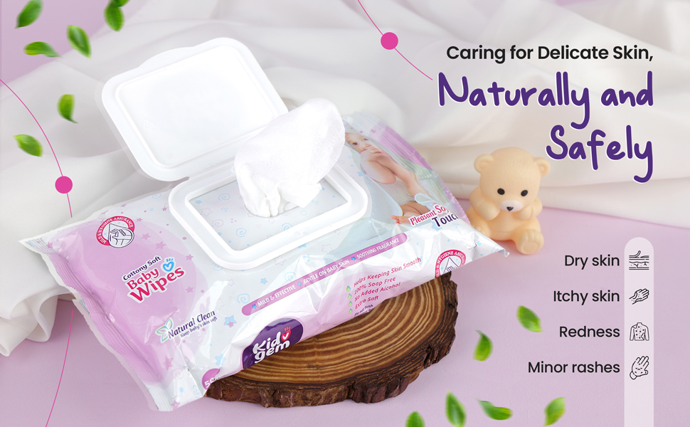 Kidogem Baby Wipes for dry and itchy skin redness