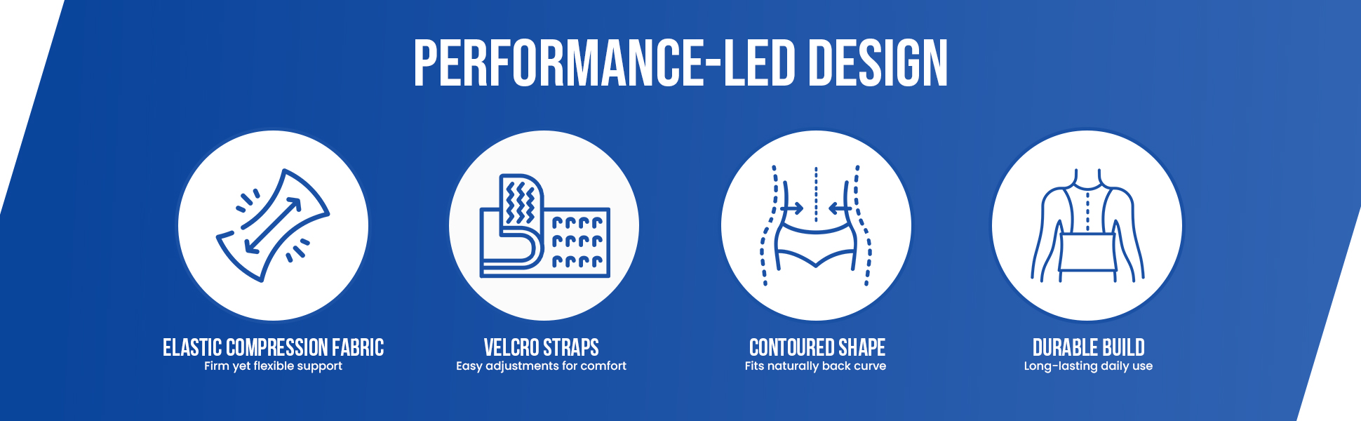 lumbo sacral belt design featues like elastic compression fabric velcro straps contoured shape n durable build