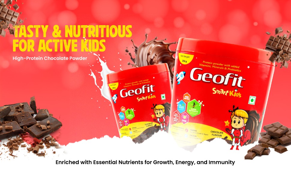 Geofit Chocolate Flavor Kids Protein Powder tasty and nutrious