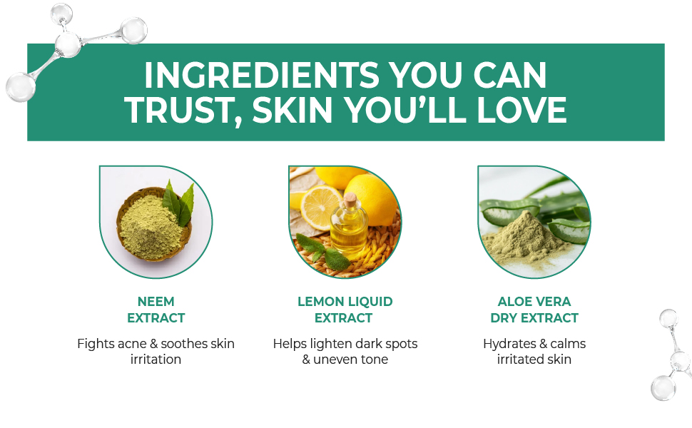 Acnetoin neem and aloevera facewash main ingredients