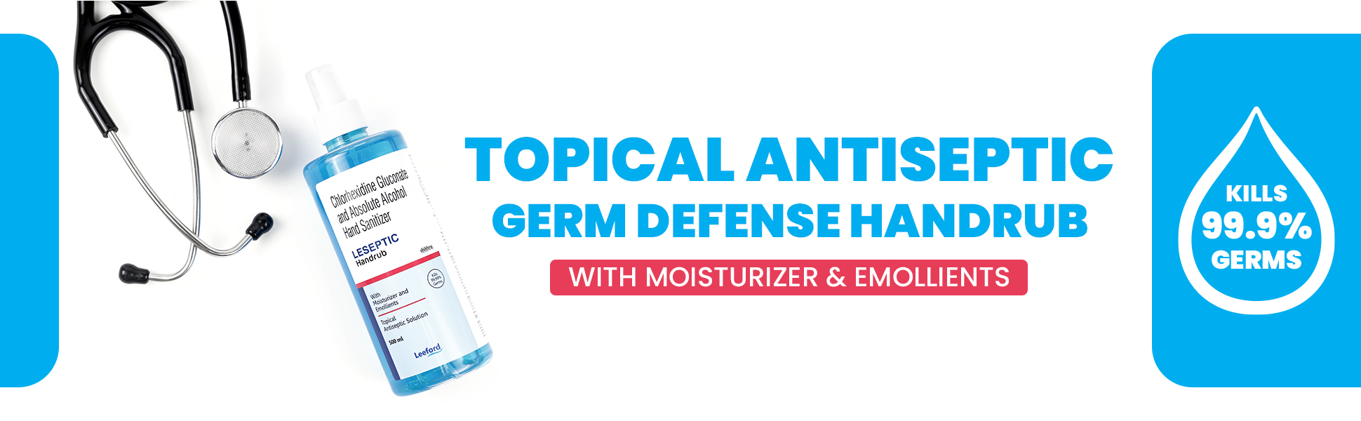 Leseptic handrub germ protection a topical antiseptic germ defense handrub