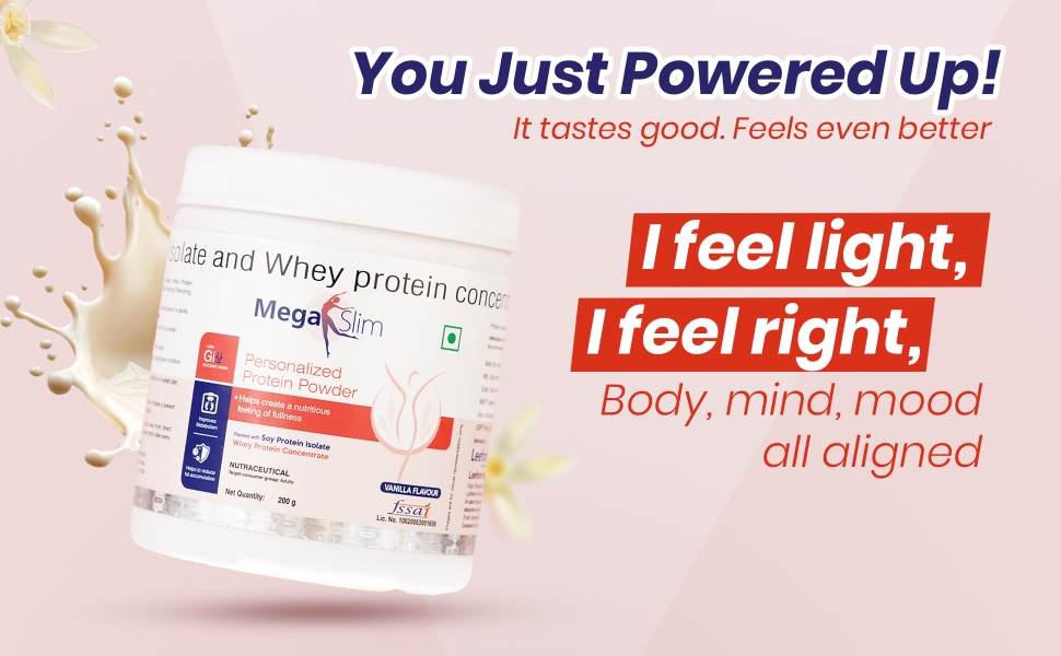 megaslim protein powder good taste feels light